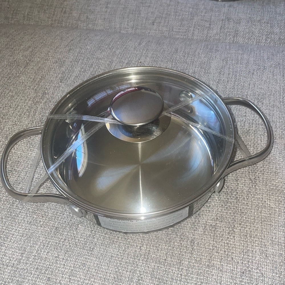 BN Wolfgang Puck Stainless triply encapsulated steel cookware for even heat